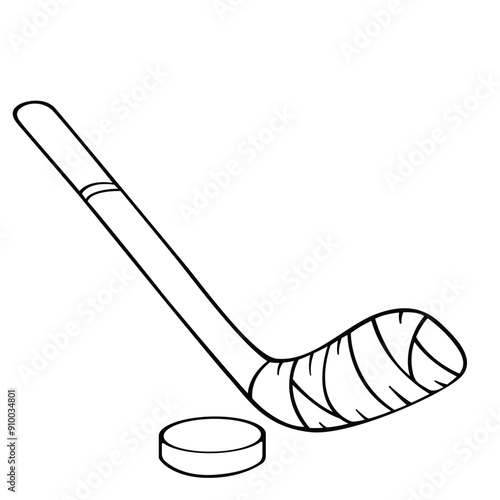 hockey stick with puck colorin pages