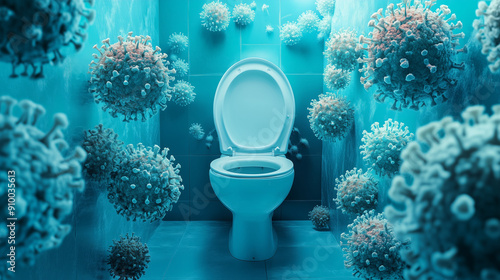 To prevent the spread of coronavirus, it is essential to regularly disinfect the toilet. photo