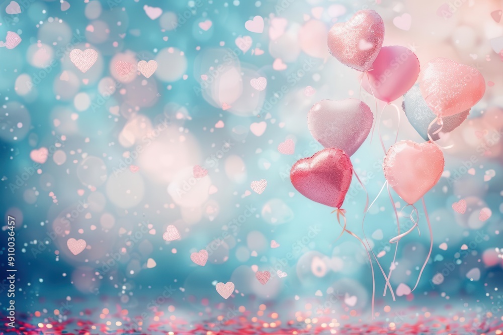 whimsical valentines day background with floating hearts and balloons soft pastel colors and glittering confetti create a romantic and celebratory atmosphere whimsical valentines day background with floating hearts and balloons soft pastel colors and glittering confetti create a romantic and celebratory atmosphere