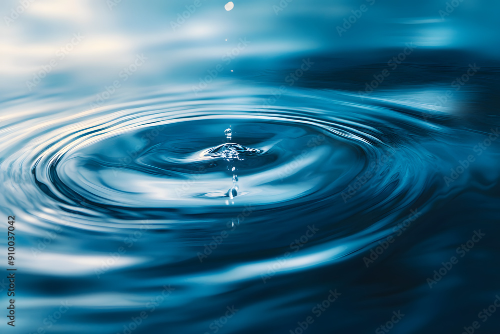 Abstract Water Surface Texture: Natural Ripples on Blue Background Abstract Water Surface Texture: Natural Ripples on Blue Background