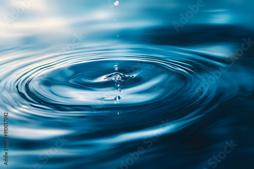 Abstract Water Surface Texture: Natural Ripples on Blue Background