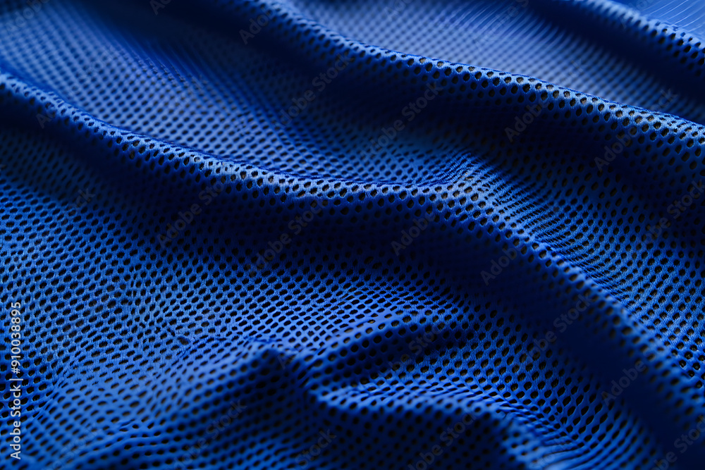 Blue Sports Clothing Fabric: Football Shirt Jersey Texture Blue Sports Clothing Fabric: Football Shirt Jersey Texture