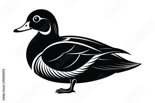 Download A Wood duck silhouette illustration Vector File.