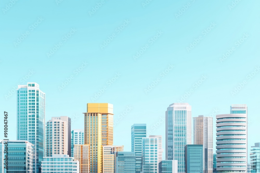 Minimalist cityscape with Skyscrapers and Urban Elements Minimalist cityscape with Skyscrapers and Urban Elements