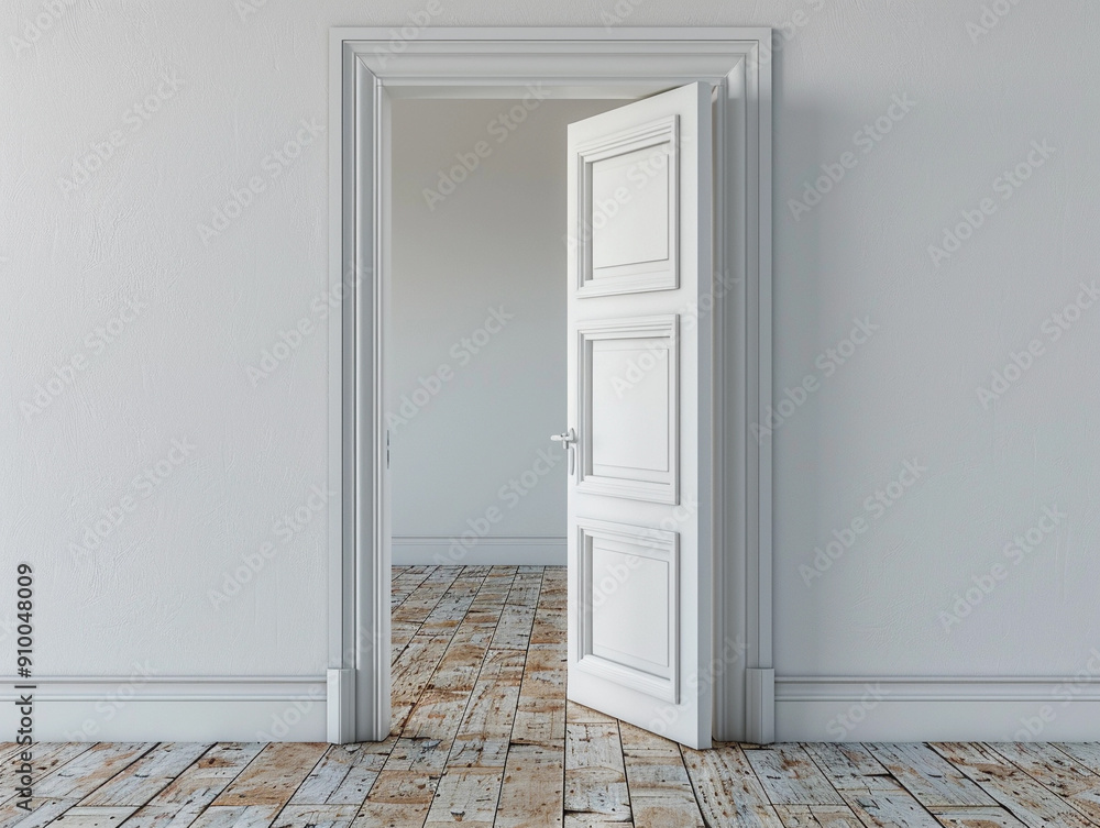A Bright Open Doorway Leading Into An Empty Room With Wooden Floor A Bright Open Doorway Leading Into An Empty Room With Wooden Floor