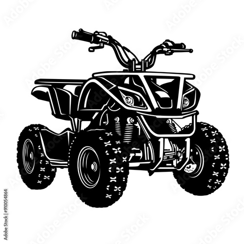 ATV | All-Terrain Vehicle | Off-road Racing | Trail Riding | Extreme Rides | Off-road Vehicle | Mud Rider | 4x4 Off-road Vehicle | Original Illustration | Vector and Clipart | Cutfile and Stencil