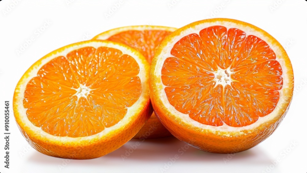 Orange fruit with leaves, half and slices isolated on the white background, clipping path, collection Orange fruit with leaves, half and slices isolated on the white background, clipping path, collection