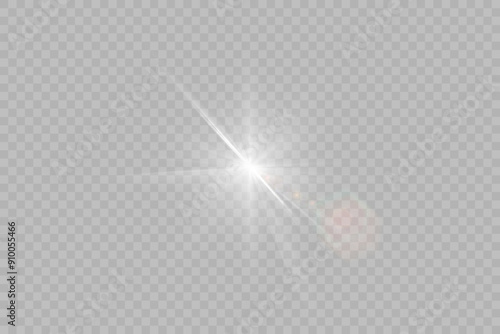 Sun flare light special lens flare light effect. Special effect flash. On a transparent background.