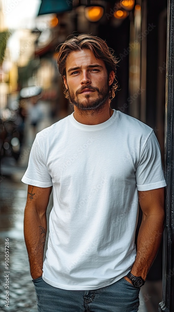 Fototapeta premium White blank T-shirt mockup | T-shirt | Mockup