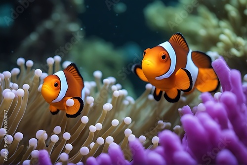 clownfish anemone animal coral fauna fish flora macro nature plant reef salt water tropical underwater wild