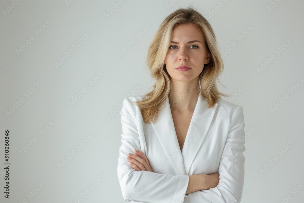 Business woman portrait . Crossed arms on white background. Business woman portrait . Crossed arms on white background.