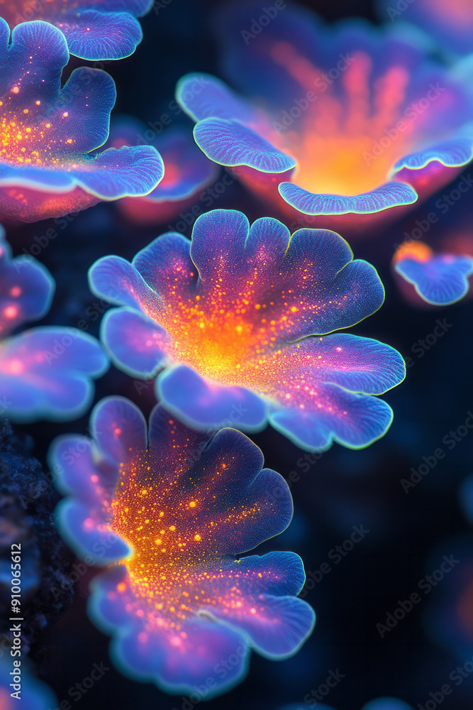 Abstract representation of neon moss with swirling colors and glowing edges on a black canvas, Abstract representation of neon moss with swirling colors and glowing edges on a black canvas,