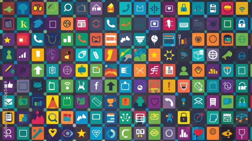 A colorful array of icons representing different design elements. A colorful array of icons representing different design elements.