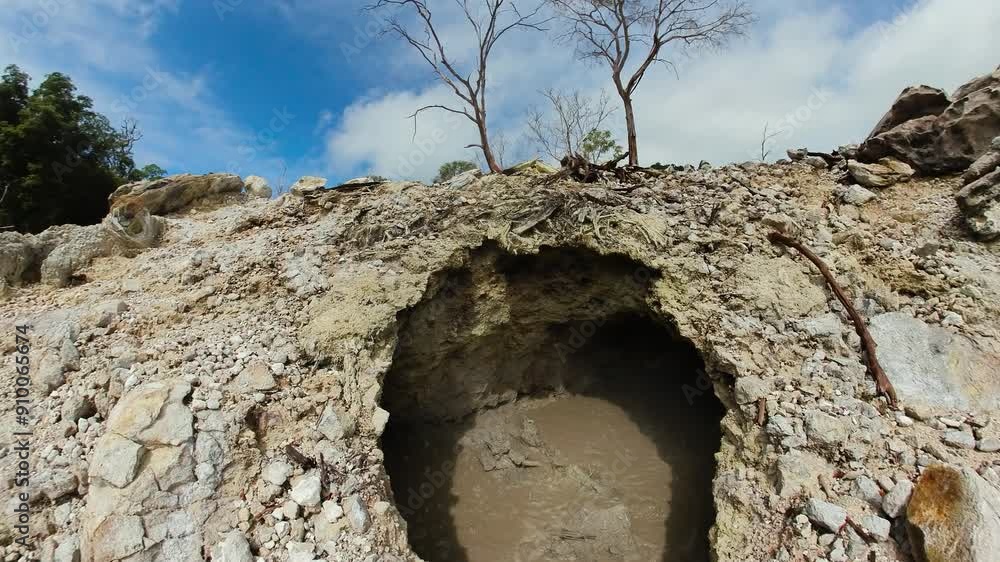 Mud geothermal springs and volcanic activity of fumaroles. Island We, Indonesia. Mud geothermal springs and volcanic activity of fumaroles. Island We, Indonesia.