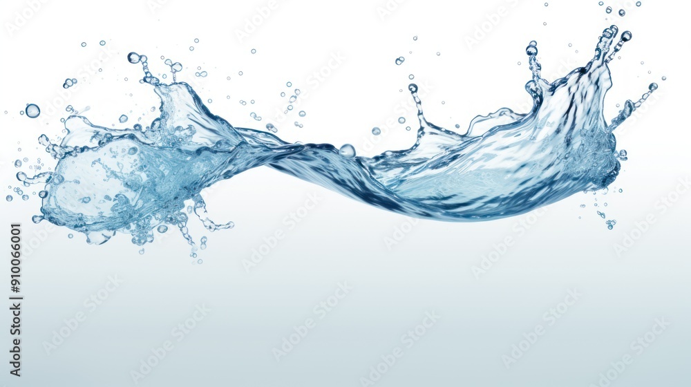 Splash of clear water on white Splash of clear water on white