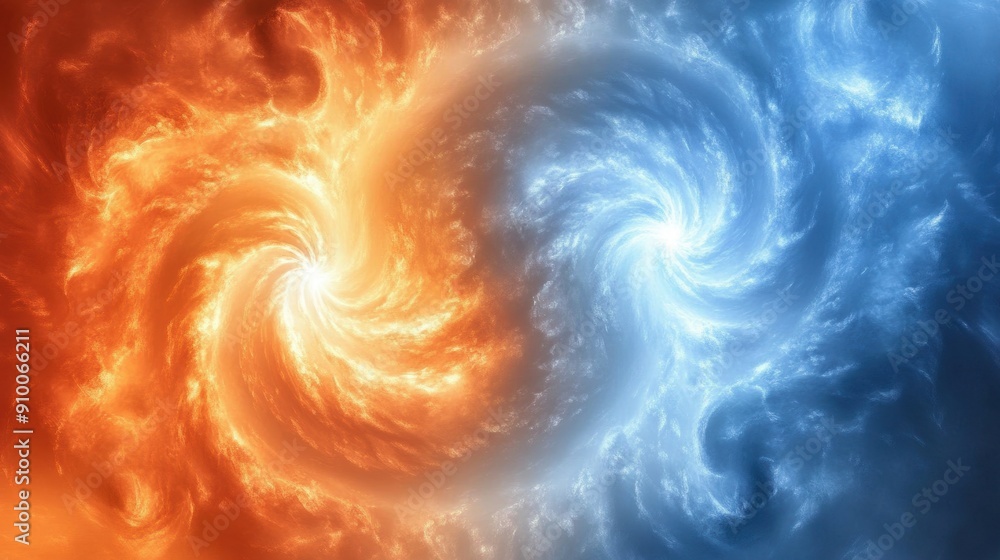 Fiery icy abstract energy swirls Fiery icy abstract energy swirls
