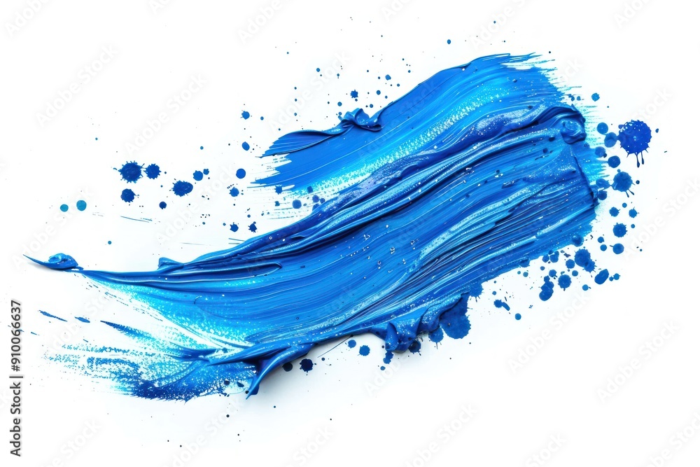 Watercolor of Vibrant blue paint stroke Watercolor of Vibrant blue paint stroke