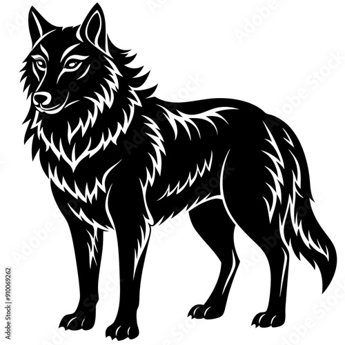 black and white wolf