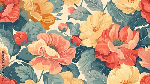 Wallpaper Mural flower pattern Torontodigital.ca