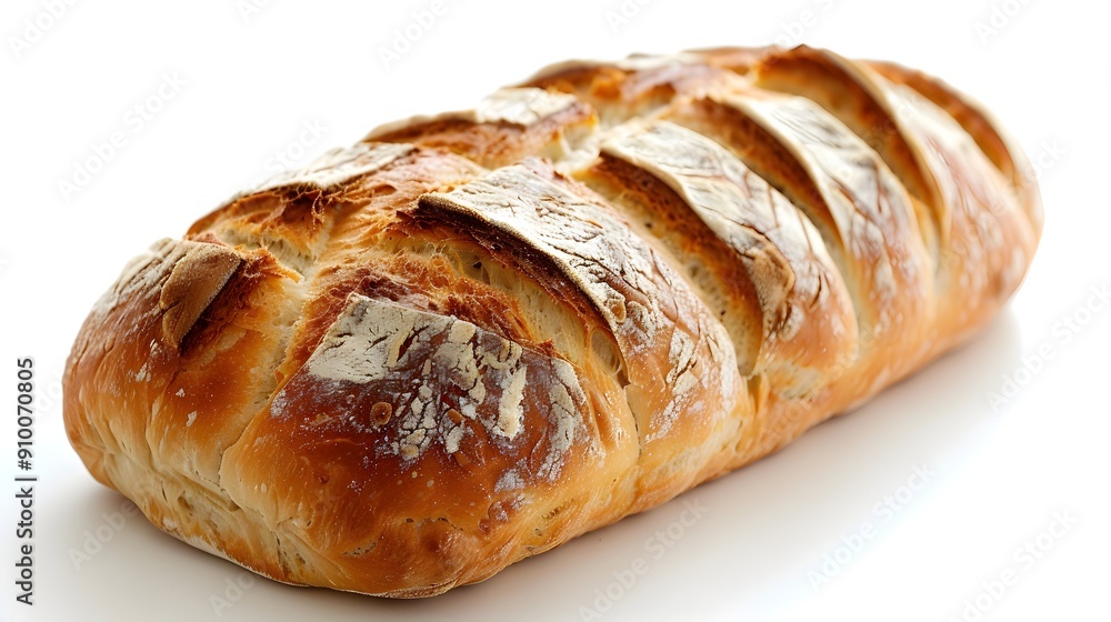 Freshly Baked Loaf of Bread on Isolated White Background Concept Freshly Baked Loaf of Bread on Isolated White Background Concept