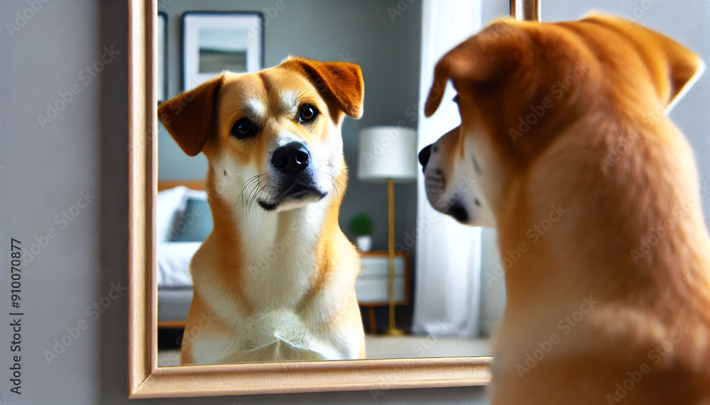 puppy looking in the mirror puppy looking in the mirror