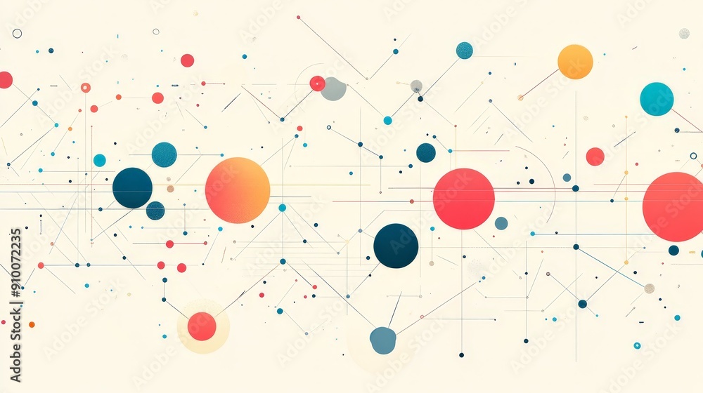 Futuristic Algorithmic Data Visualization: Predictive Algorithms Interconnected Nodes and Lines Minimalist Flat Illustration Futuristic Algorithmic Data Visualization: Predictive Algorithms Interconnected Nodes and Lines Minimalist Flat Illustration