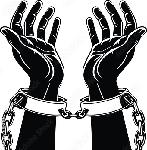 hands free from chains Emancipation Day illustration