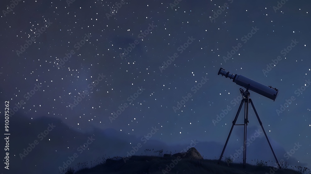 Telescope Under Starry Sky Telescope Under Starry Sky