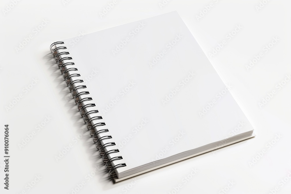 Blank Spiral Notebook for Writing. Top View of Spiral Notebook Mockup Blank Spiral Notebook for Writing. Top View of Spiral Notebook Mockup