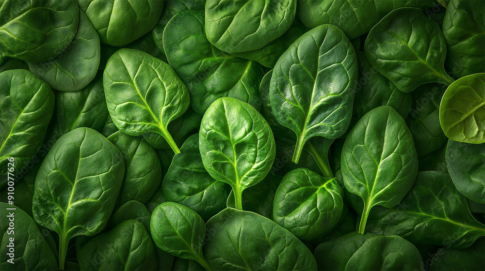 Close-Up of Fresh Spinach Leaves with Vibrant Green Color
Close-Up of Fresh Spinach Leaves with Vibrant Green Color