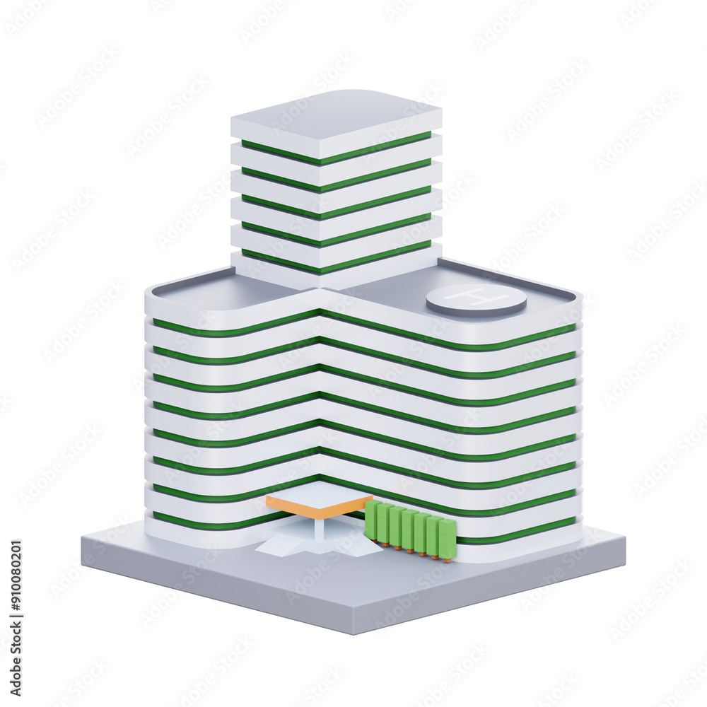 3d render of a hospital building 3d render of a hospital building