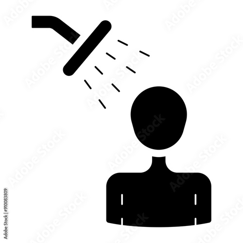 bathing water shower glyph icon