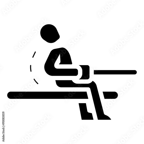 cable row workout gym machine glyph icon