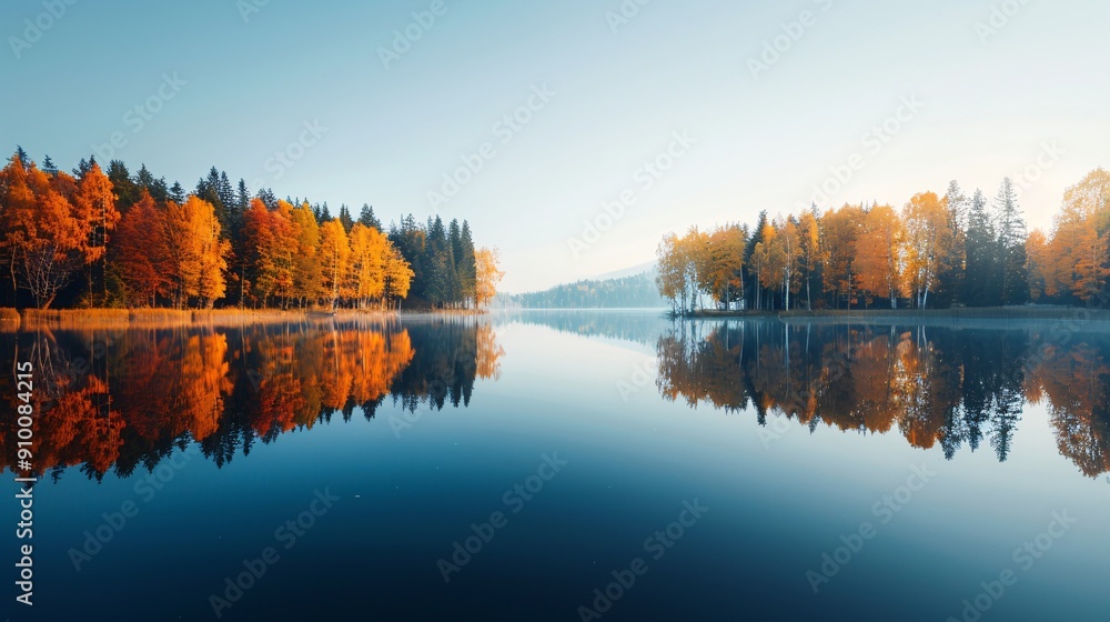 Autumn Trees by a Tranquil Lake Autumn Trees by a Tranquil Lake