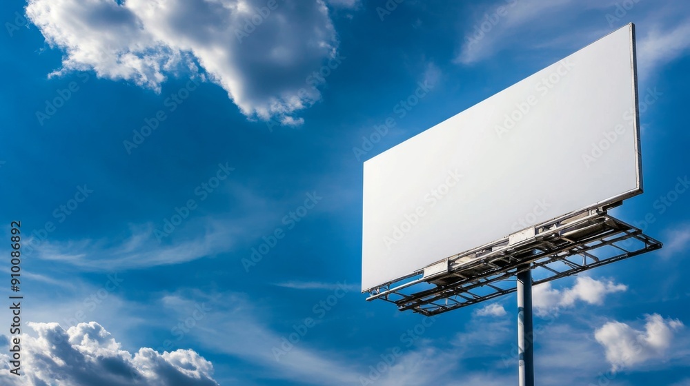 photo of a blank billboard against the blue sky photo of a blank billboard against the blue sky