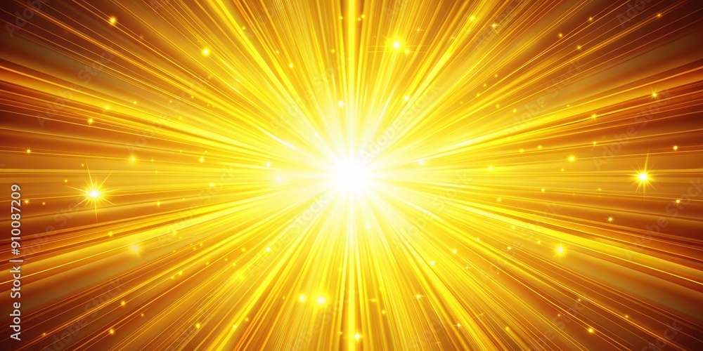 Vibrant starburst explosion radiates from the center of a bright yellow background, emitting powerful, energetic beams of light that spread outward in all directions. Vibrant starburst explosion radiates from the center of a bright yellow background, emitting powerful, energetic beams of light that spread outward in all directions.