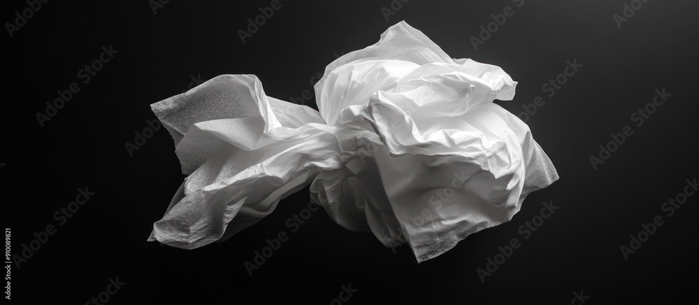 White Tissue Paper on Black Background White Tissue Paper on Black Background
