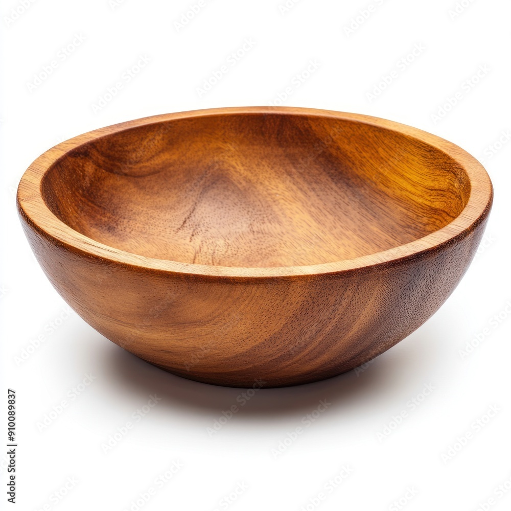 Empty Wooden Bowl on White Background Empty Wooden Bowl on White Background