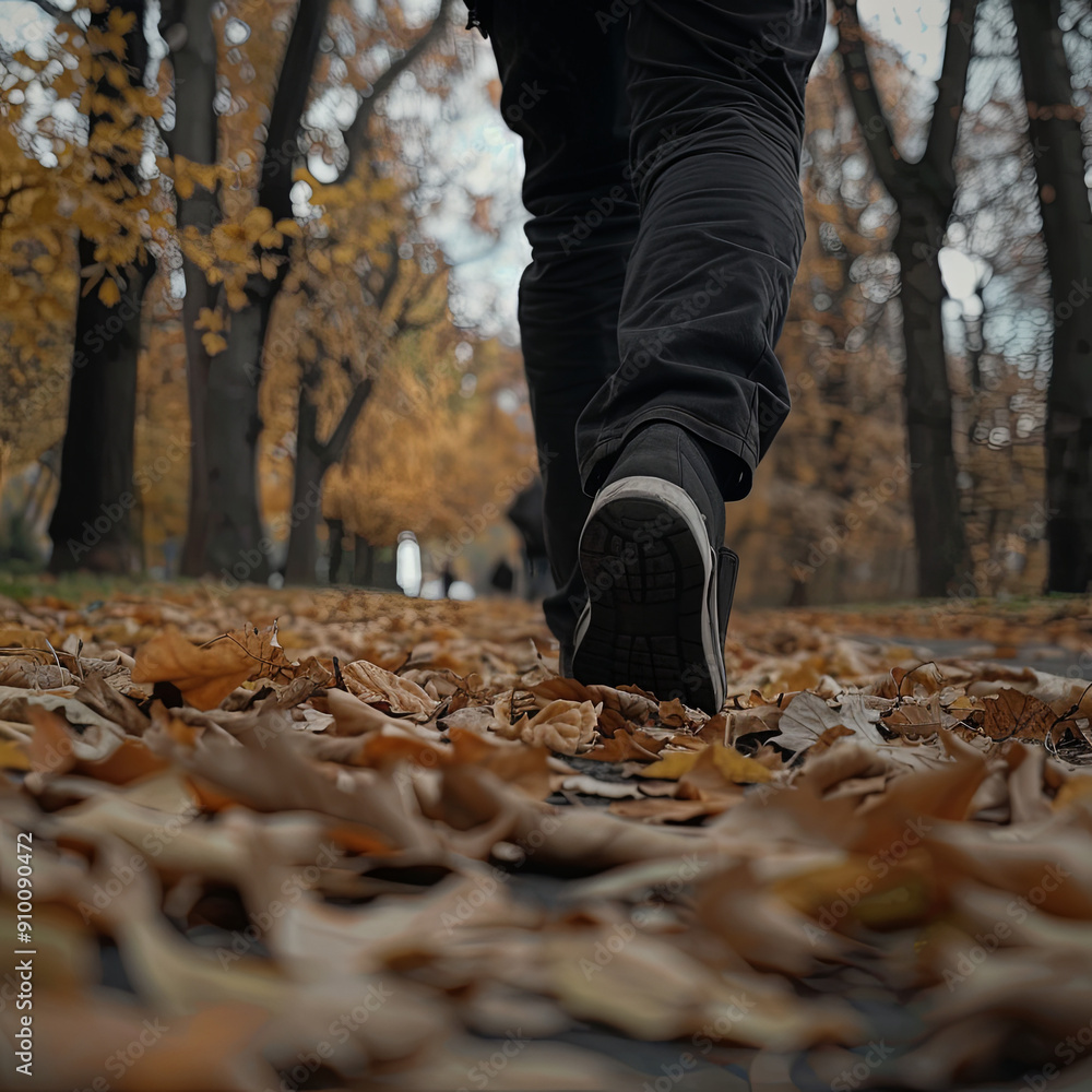 POV shot of a person walking in a park POV shot of a person walking in a park