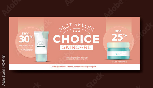 BANNER design beauty product for promotion show case. backdrop
