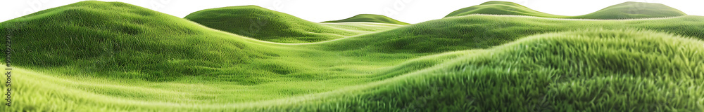 Panoramic green hills isolated on a transparent background Panoramic green hills isolated on a transparent background
