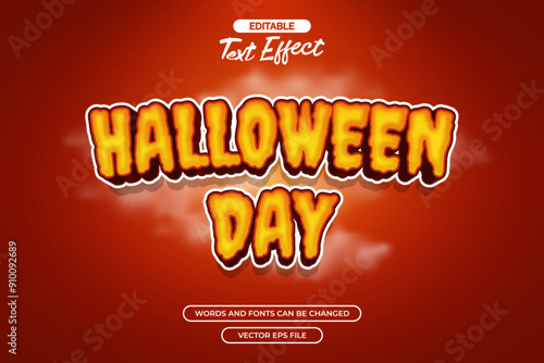 Halloween day editable text effect vector