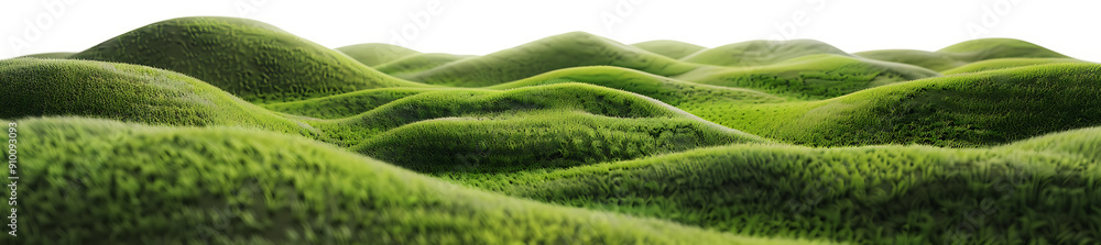 Panoramic green hills isolated on a transparent background Panoramic green hills isolated on a transparent background