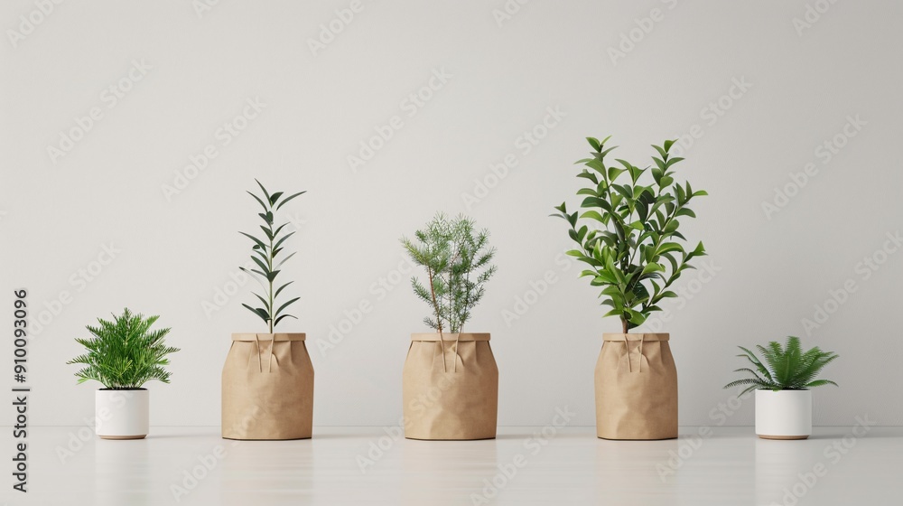 Modern indoor plants in minimalist pots Modern indoor plants in minimalist pots