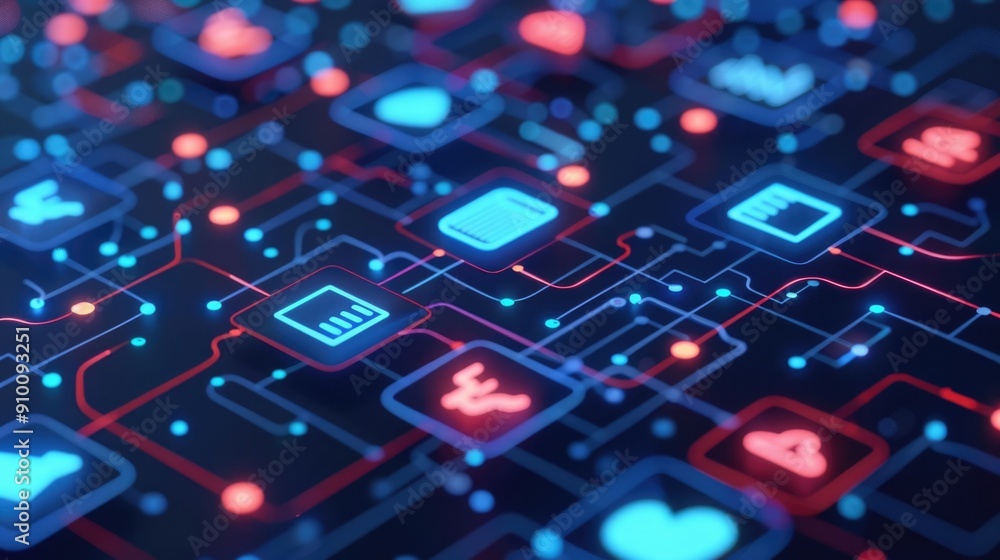 Captivating abstract digital depicting a futuristic e health platform with a network of interconnected digital healthcare services and technologies Captivating abstract digital depicting a futuristic e health platform with a network of interconnected digital healthcare services and technologies