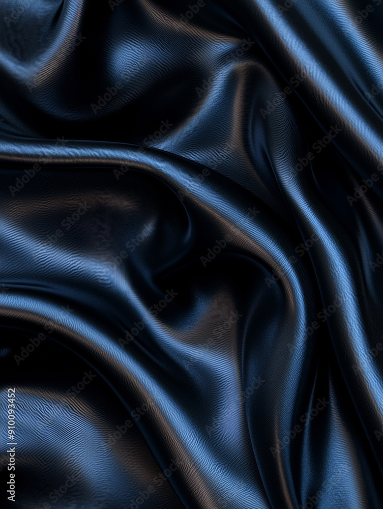 Obraz premium A close up of a blue fabric with a shiny, smooth texture