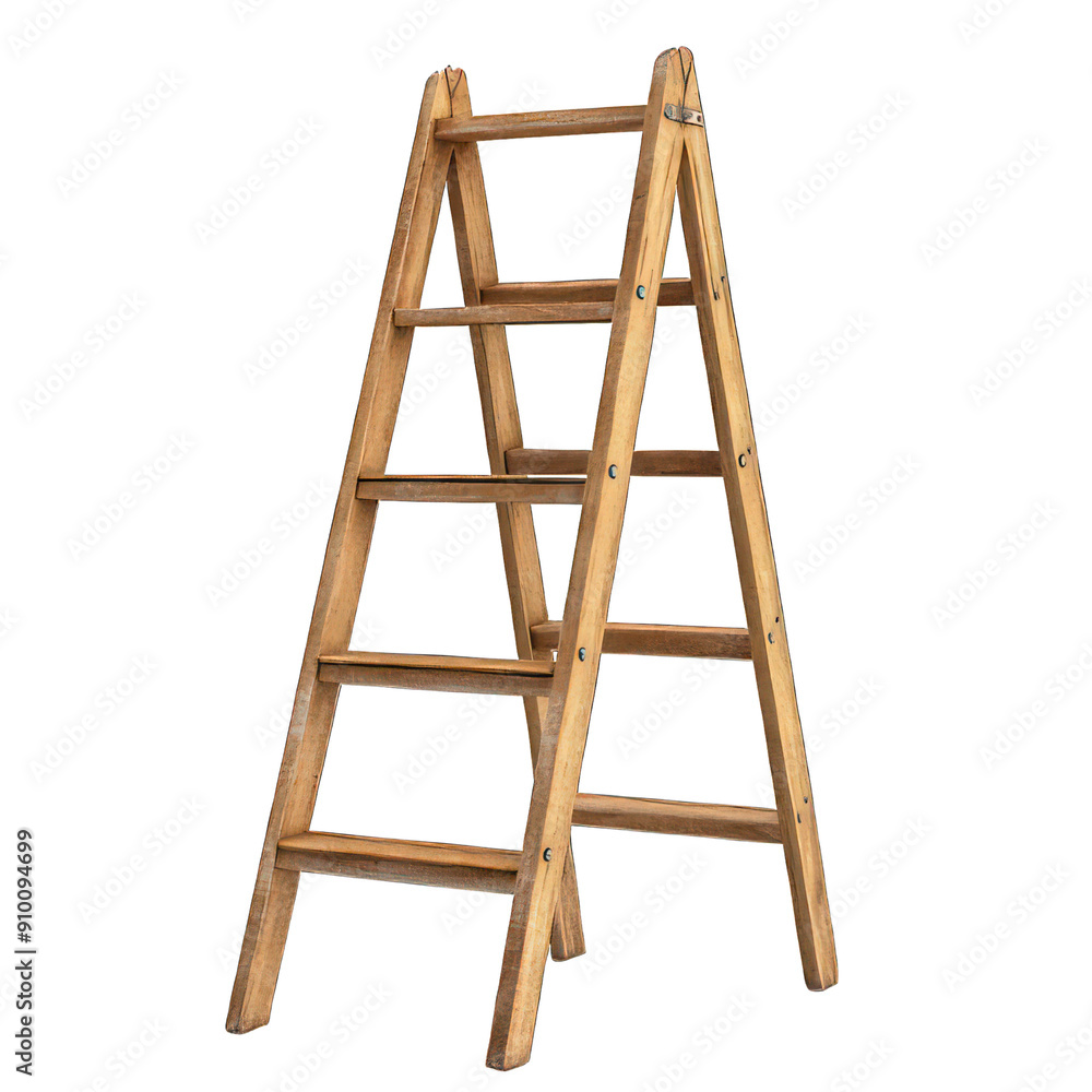 Ladder isolated on white created with Generative AI Ladder isolated on white created with Generative AI