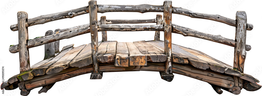 Wooden bridge isolated on a transparent background Wooden bridge isolated on a transparent background