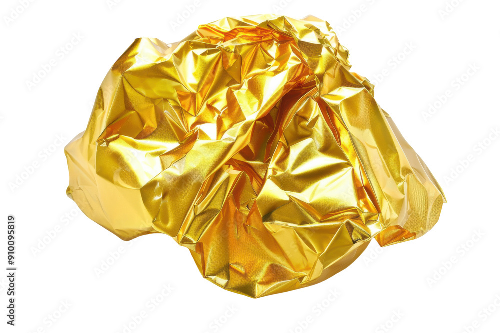 Crumpled gold foil on white background. Crumpled gold foil on white background.
