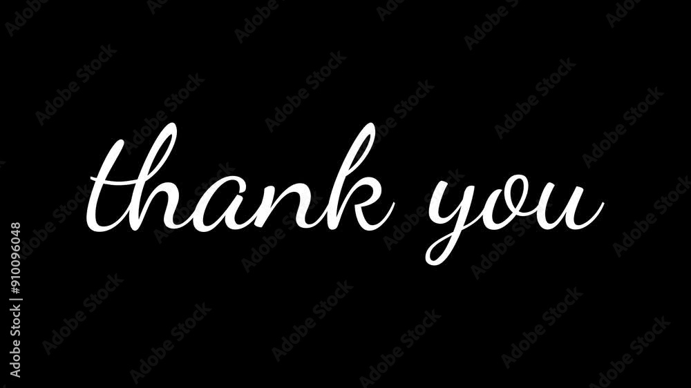 animated thank you text with black background animated thank you text with black background